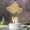 Extralink Home | Lampka nocna cztery serca 3D | iluzja optyczna do sypialni USB