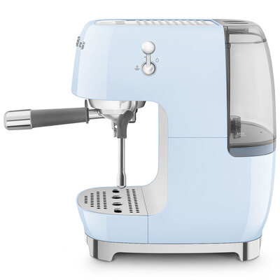 Smeg - Ekspres do kawy, kolbowy ECF03PBEU 50's Style - niebieski