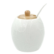 Cukiernica porcelanowa Intavola z kolekcji La Porcellana Bianca 250 ml z pokrywką i łyżeczką