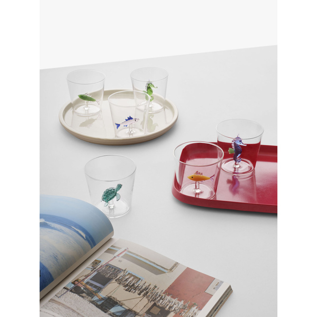 Szklanki z niebieskim konikiem morskim - Ichendorf Milano