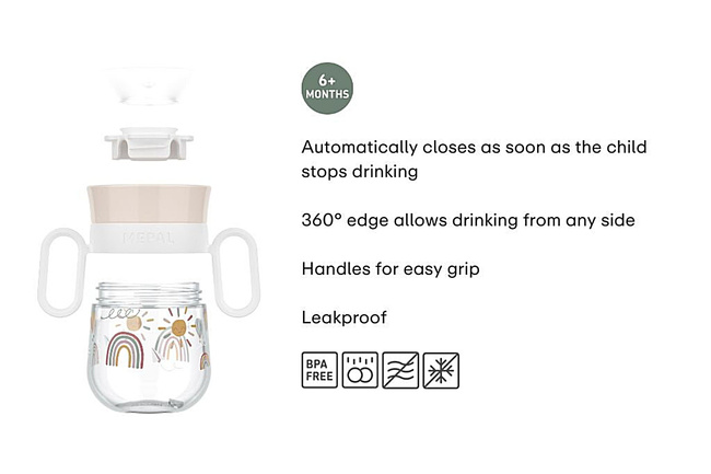 Kubek treningowy dziecięcy Mio 360° 200 ml Little Farm niekapek Mepal