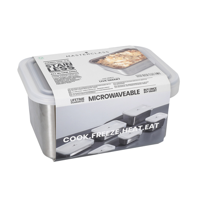 Pojemnik kuchenny ze stali nierdzewnej z pokrywką 2,7 l - Masterclass