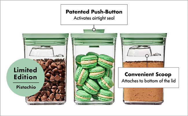 Zestaw 3 pojemników Pistachio pop - Oxo