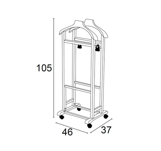Arredamenti Mixer Wieszak do Sypialni - 105 x 46 cm, Brązowy