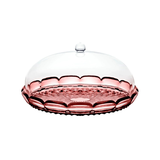 Patera z kloszem Guzzini Vanity 30 cm, fiołkoworóżowa