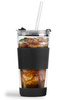 Kubek Termiczny Szklany Ze Słomką 600 Ml Czarny Fuori 30374 - Vialli Design