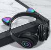 EXTRALINK Kids Headphones Pro Czarne Słuchawki przewodowe dla dzieci Kocie Uszy