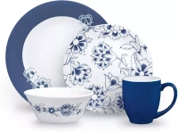 Zestaw obiadowy Indigo Blooms 16 elementów - Corelle 