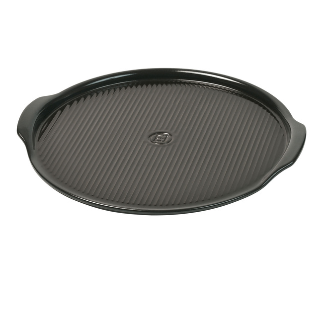 Kamienie do pizzy z żebrami 35 cm czarne - Emile Henry