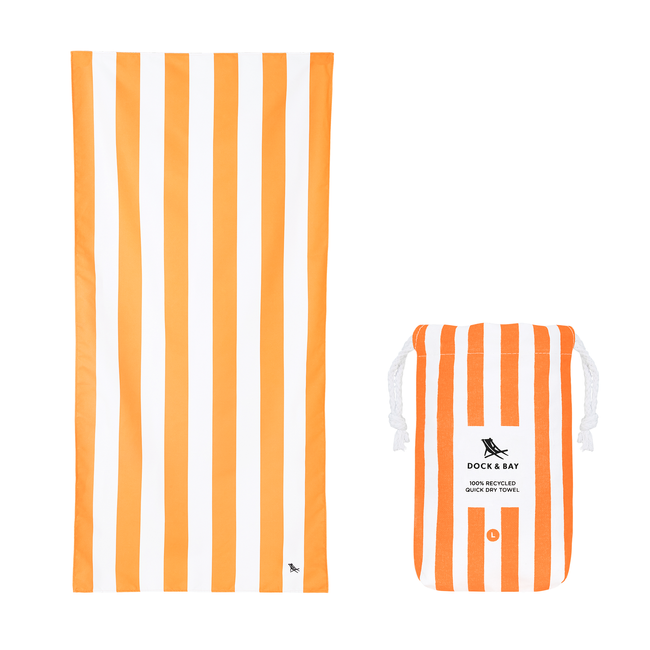 ręczniki plażowe szybkoschnące 160x90 cm ipanema orange l - dock & bay