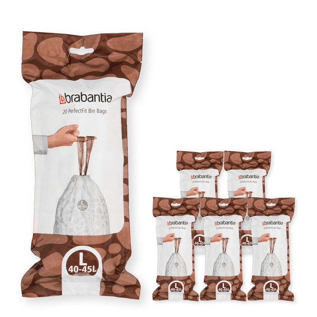 Worki na śmieci Brabantia PerfectFit rozmiar L, 40 do 45 l, 120 sztuk