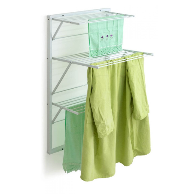 Arredamenti Karim Naścienna suszarka na pranie - 63 x 68 cm, Biały