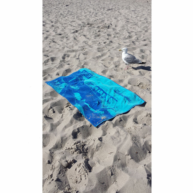 Vw Ręcznik Plażowy, Bawełniany, Bus Highway 1/Blue