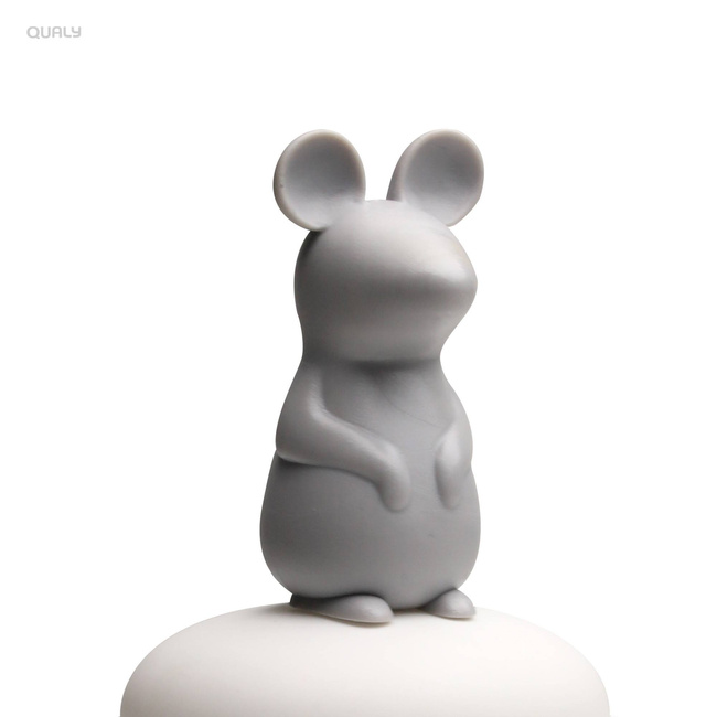 Pojemnik do lodów na patyku Qualy Mouse, biało-szara myszka