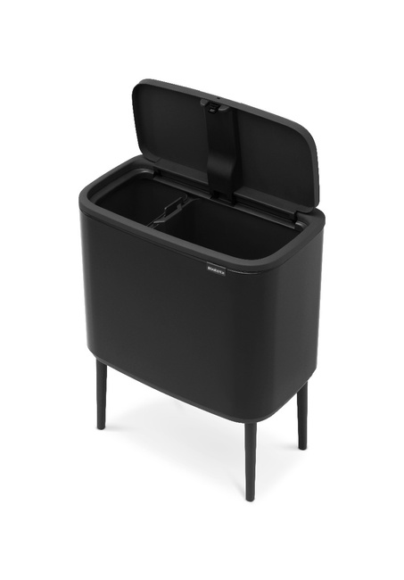 Kosz dotykowy Brabantia Bo Touch Bin 11 + 23 l, czarny matowy