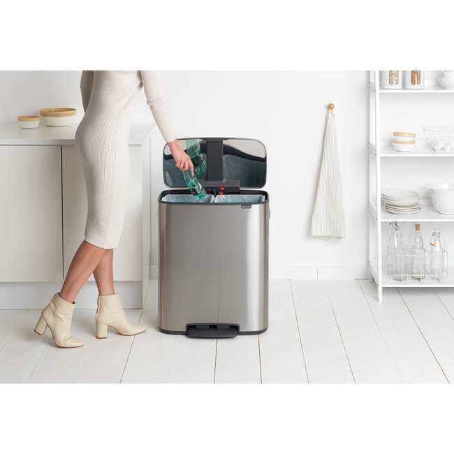 Kosz pedałowy Brabantia Bo Pedal Bin 2 x 30 l, stal matowa FPP