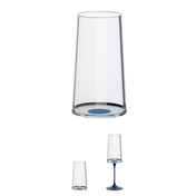 Kieliszki do szampana Trebonn SplitGlass, wąskie, niebieskie, 320 ml, 2 szt., bez nóżki