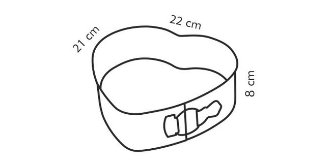 Tortownica w kształcie serca rozkładana Delícia, duża, 22x21 cm - Tescoma