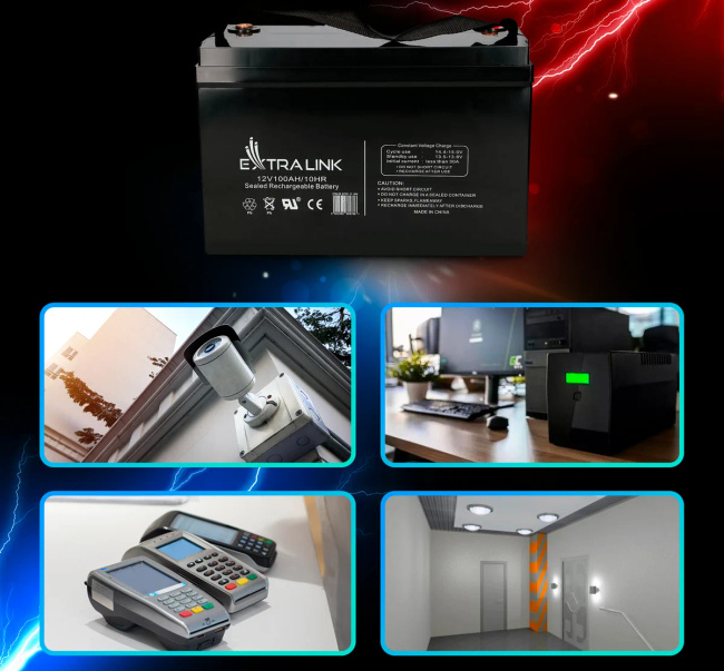 EXTRALINK AGM Akumulator Bezobsługowy 12V 100Ah do Zasilania i UPS