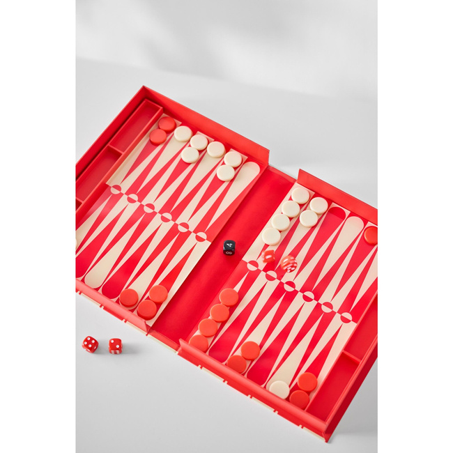 Backgammon Printworks Art of Backgammon, czerwono-kremowy, dla 2 graczy