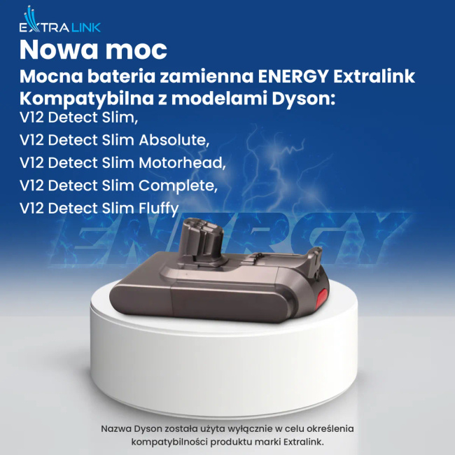 Extralink | Filtr + zamiennik baterii , akumulator do odkurzacza Dyson V12 | 25.2V 2500mAh