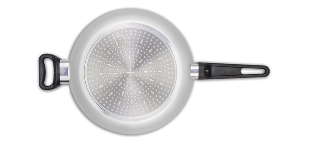Patelnia głęboka Brabantia Indu+ 28 cm z pokrywką, jasnoszara