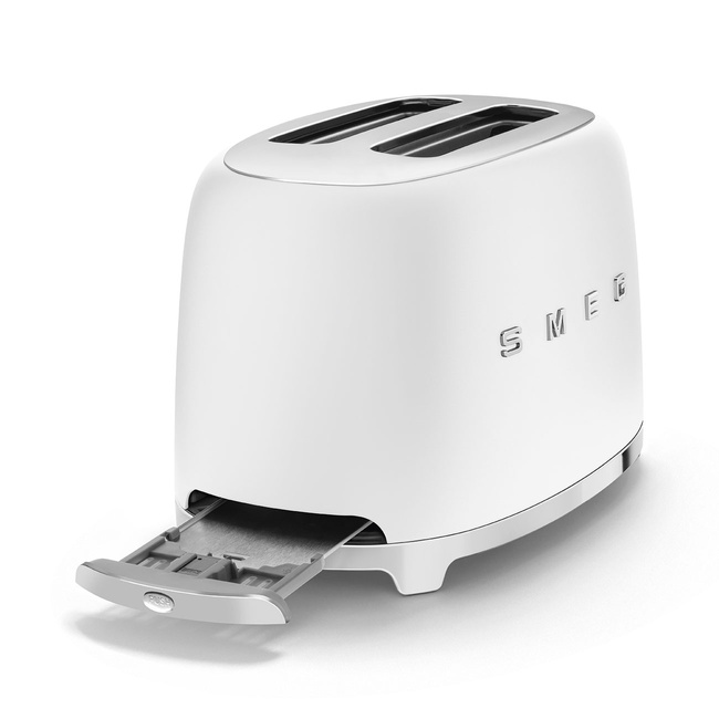 Smeg - Toster, dwie kromki, biały mat 50's style Tsf01whmeu biały (mat)