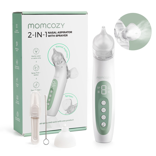 Aspirator do nosa dla dzieci Momcozy BN07, elektryczny 2 w 1 z mgiełką, 65 kPa