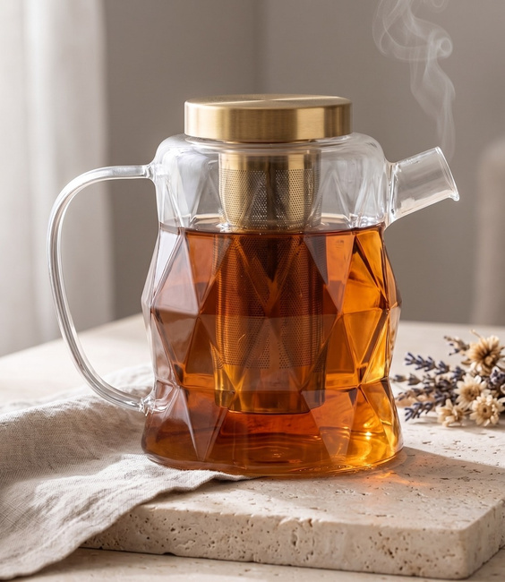 Zaparzacze do herbaty 1300 ml złote Geo Gold - Vialli Design