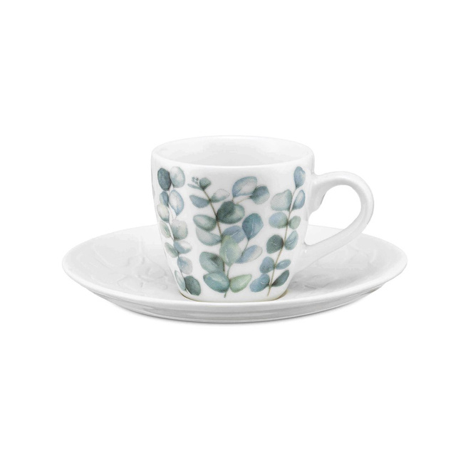 Sempreverde Filiżanka do kawy ze spodkiem - 90 ml - La Porcellana Bianca