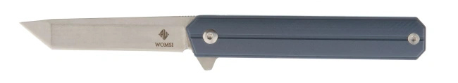 Nóż składany Womsi Wolf Tanto, stal Sandvik 14C28N, ostrze 7,5 cm, rękojeść G10 niebieska