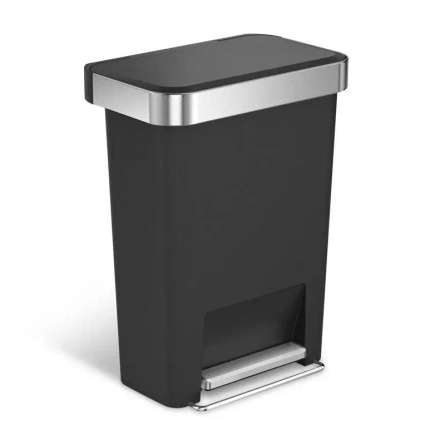 Kosz na śmieci 45L pedałowy Liner Pocket - czarny Simplehuman