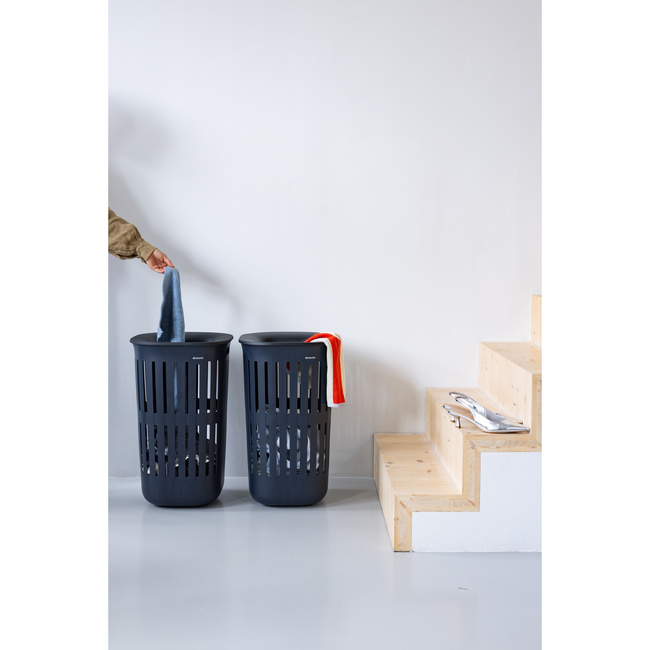 Kosz na pranie Brabantia Collect-It 55 L z pokrywą Quick-Drop, czarny