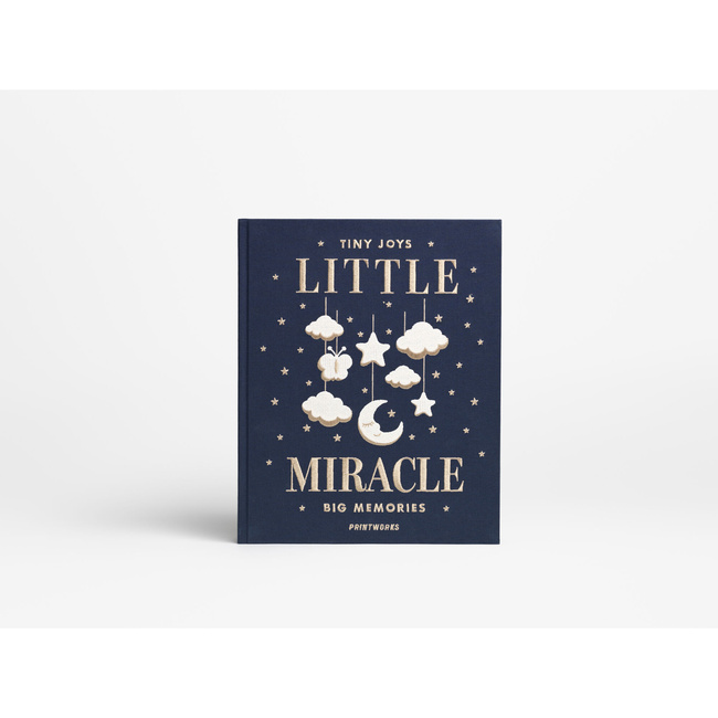 Album na zdjęcia dziecka Printworks Little Miracle, haftowany, niebieski, 60 stron