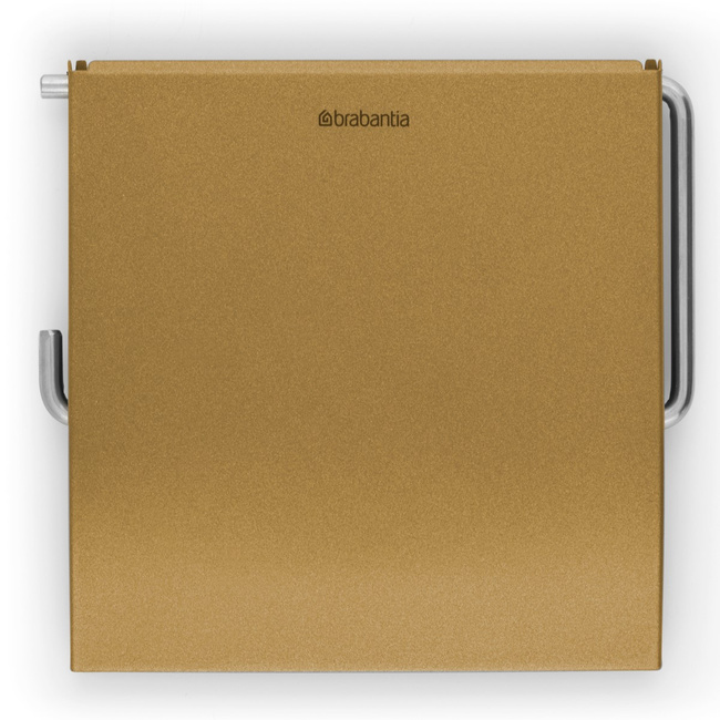Brabantia uchwyt na papier toaletowy Renew Warm Gold zabudowany montaż wkręty taśma