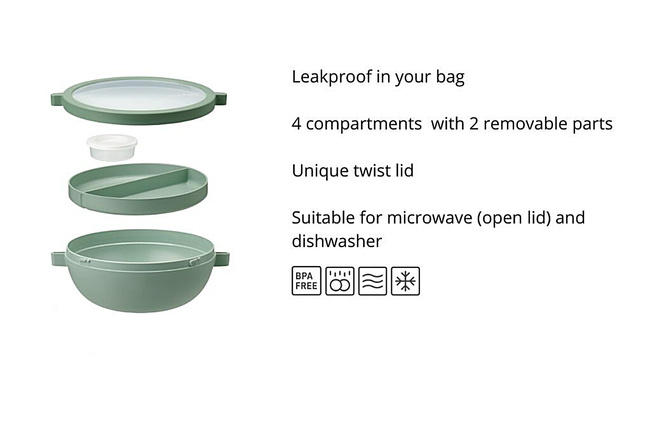 Miska Lunch Box Z Pokrywką Vita 2.0 Nordic Blue - Mepal