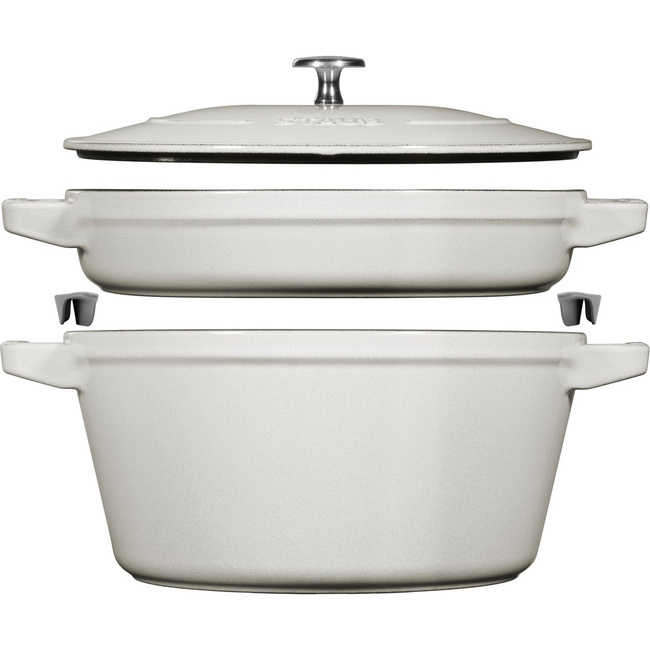 Zestaw 2 naczyń + pokrywka 24 cm Truflowy - Staub