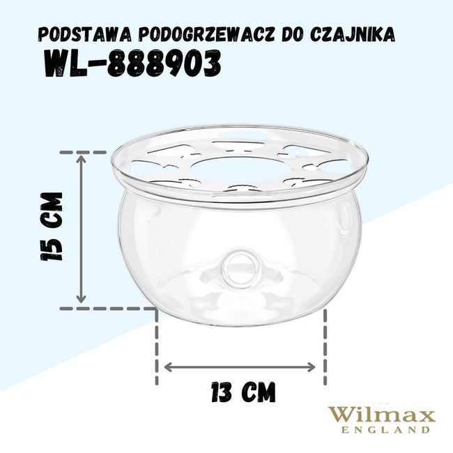 Podgrzewacz szklany na świeczkę do dzbanków - Wilmax