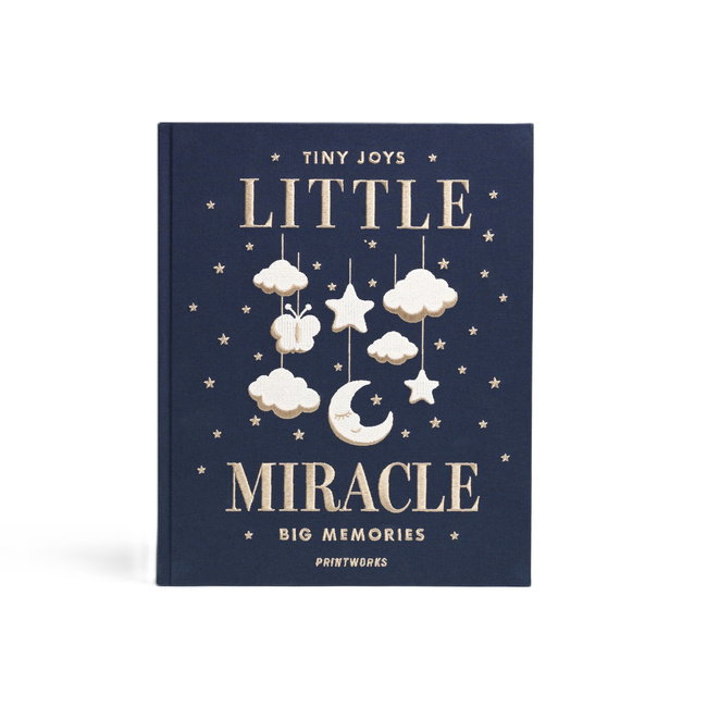 Album na zdjęcia dziecka Printworks Little Miracle, haftowany, niebieski, 60 stron