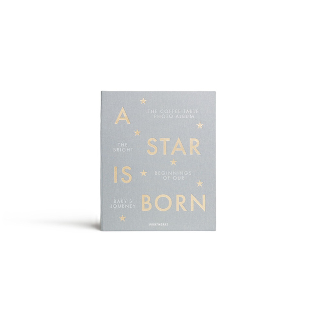 Album na zdjęcia dziecka Printworks A Star Is Born L, szary, białe karty