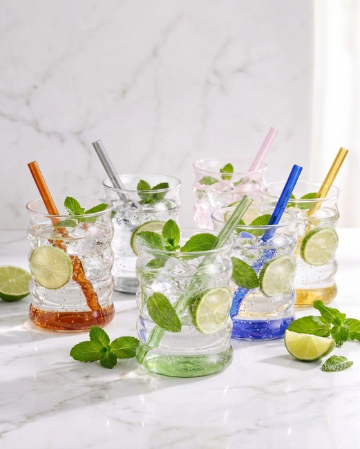 Szklanki ze słomkami 350 ml Volo - Vialli Design