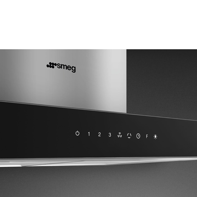 Smeg - Okap przyścienny, 90 cm, T-kształtny Universal Kbt9L4vn Czarny