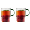 Szklanki ryflowane z zielonym uchem 350 ml Livio zestaw 2 szt Vialli Design