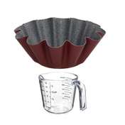 Blacha bordowa 22cm i dzbanek 500ml szklany - Tognana