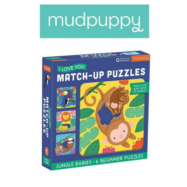 Mudpuppy Pierwsze Puzzle I Love You Rodzice i Dzieci Dżungla 1-3 Lata