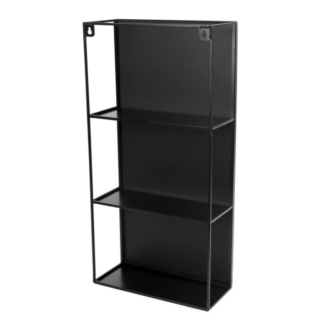 Lustro z półkami czarne Cubiko - Umbra