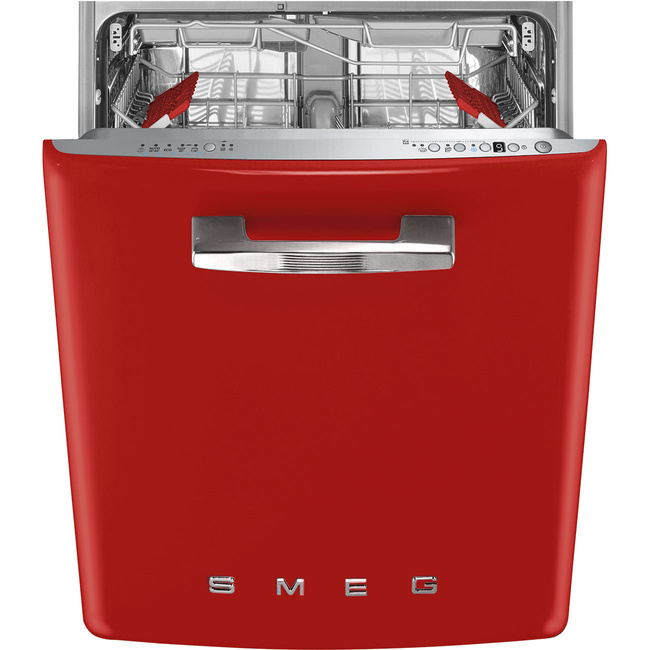 Smeg - Zmywarka do naczyń, 60 cm, 50s, STFABRD3 50'S STYLE - czerwony