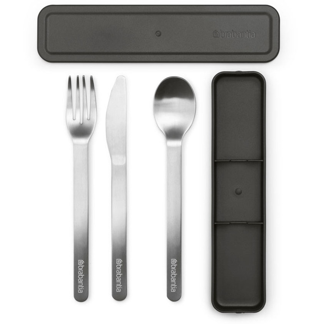 Zestaw sztućców Brabantia Make & Take w etui, 3 elementy, Dark Grey