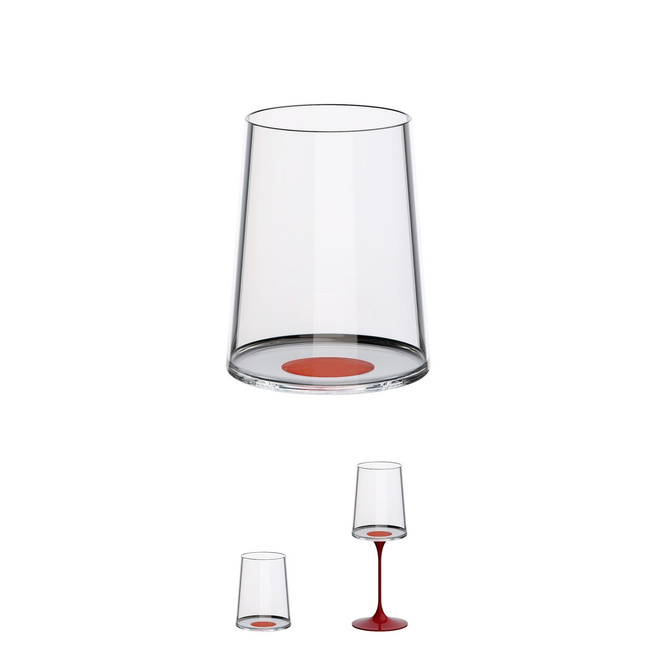 Kieliszki do białego wina Trebonn SplitGlass 280 ml, czerwony zaczep, 2 czasze bez nóżki