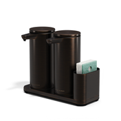 Zestaw dozowników do mydła Simplehuman ST1114 z organizerem, 2 x 414 ml, olejowany brąz